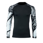 Rash Guard Shirt Unisex Black White